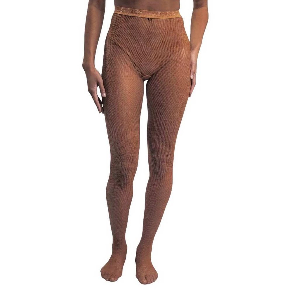 Nude Barre Unique Fishnet Footed Tights 1 PM ALMOND 2X/3X